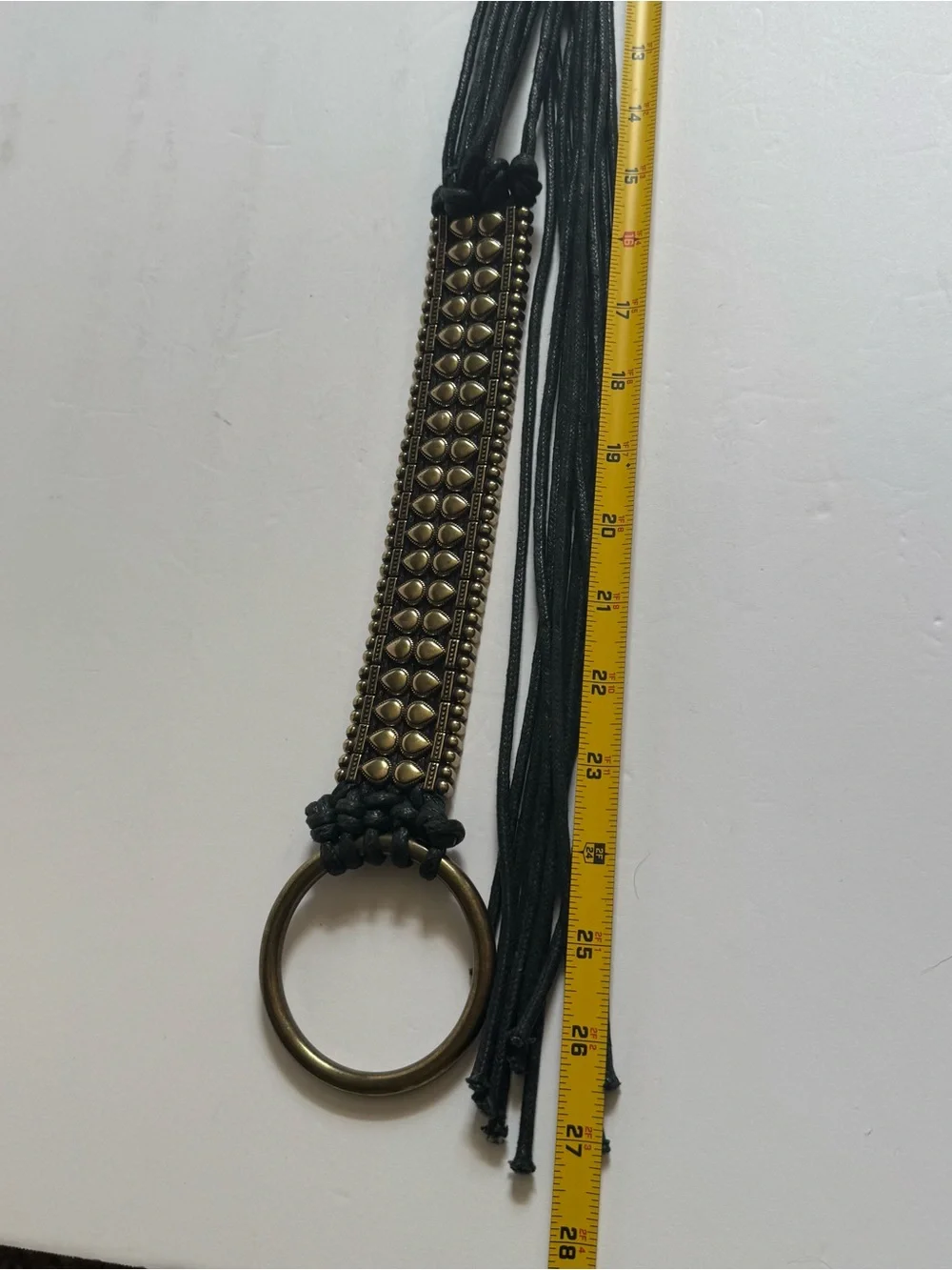Free People Black Juniper Wrap Belt Fringe Studded Boho Festival One Size READ